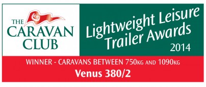 The Caravan Club Lightweight Lesiure Awards 2014 - Venus 380/2 - Winner of Caravans between 750kg and 1090kg