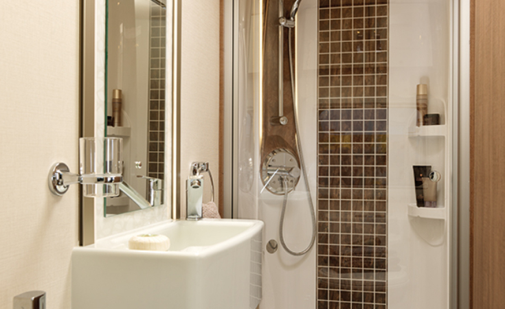Large Shower and Array of Lighting